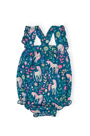Wish Upon a Unicorn Ruffle Cross Back Romper-Mila & Rose ®