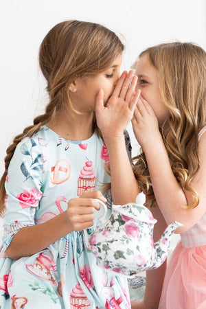 Wonderland 3/4 Sleeve Pocket Twirl Dress-Mila & Rose ®