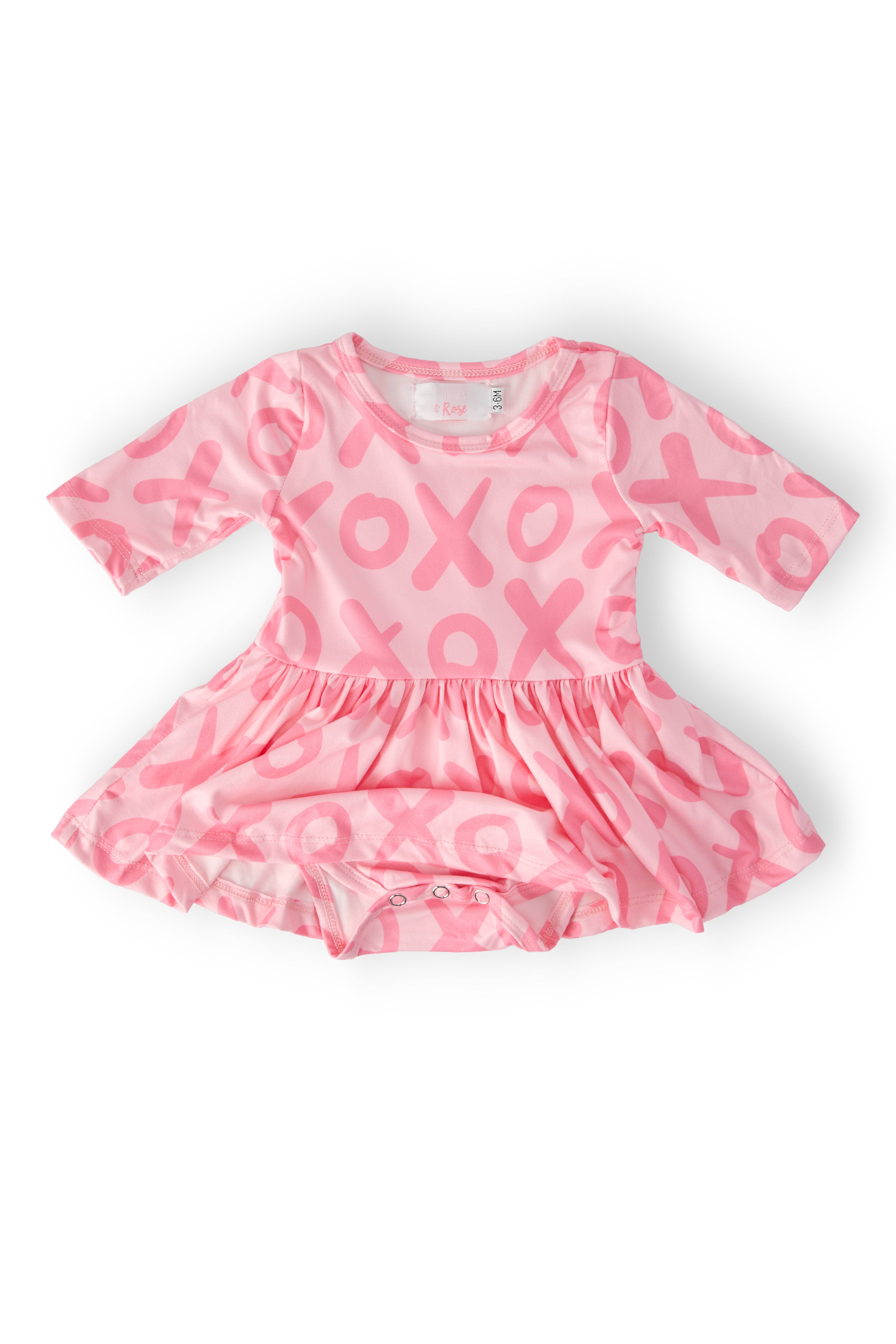 XOXO 3/4 Sleeve Twirl Bodysuit-Mila & Rose ®
