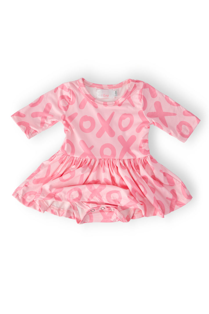 XOXO 3/4 Sleeve Twirl Bodysuit-Mila & Rose ®