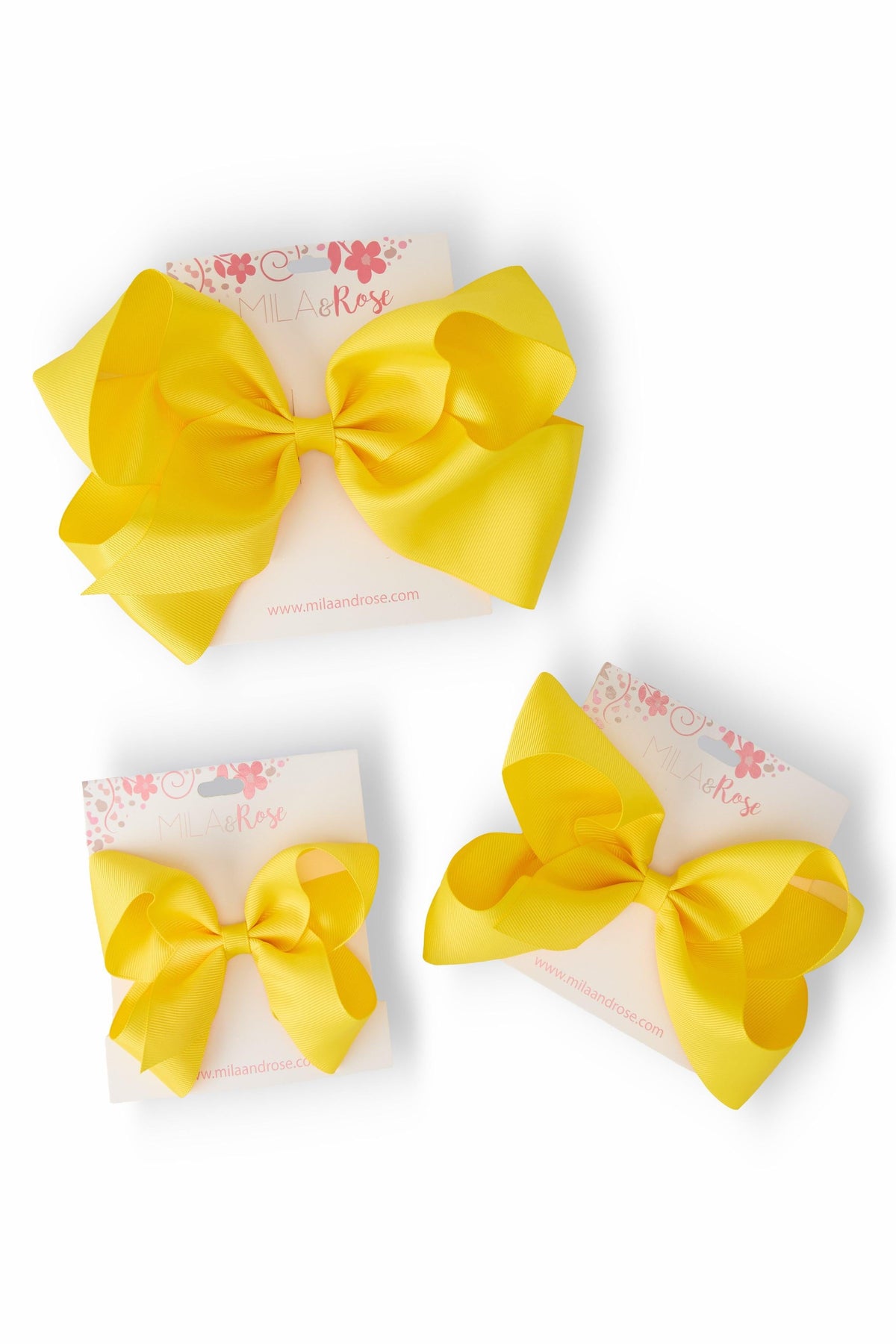 Yellow Grosgrain Hair Bow-Mila & Rose ®