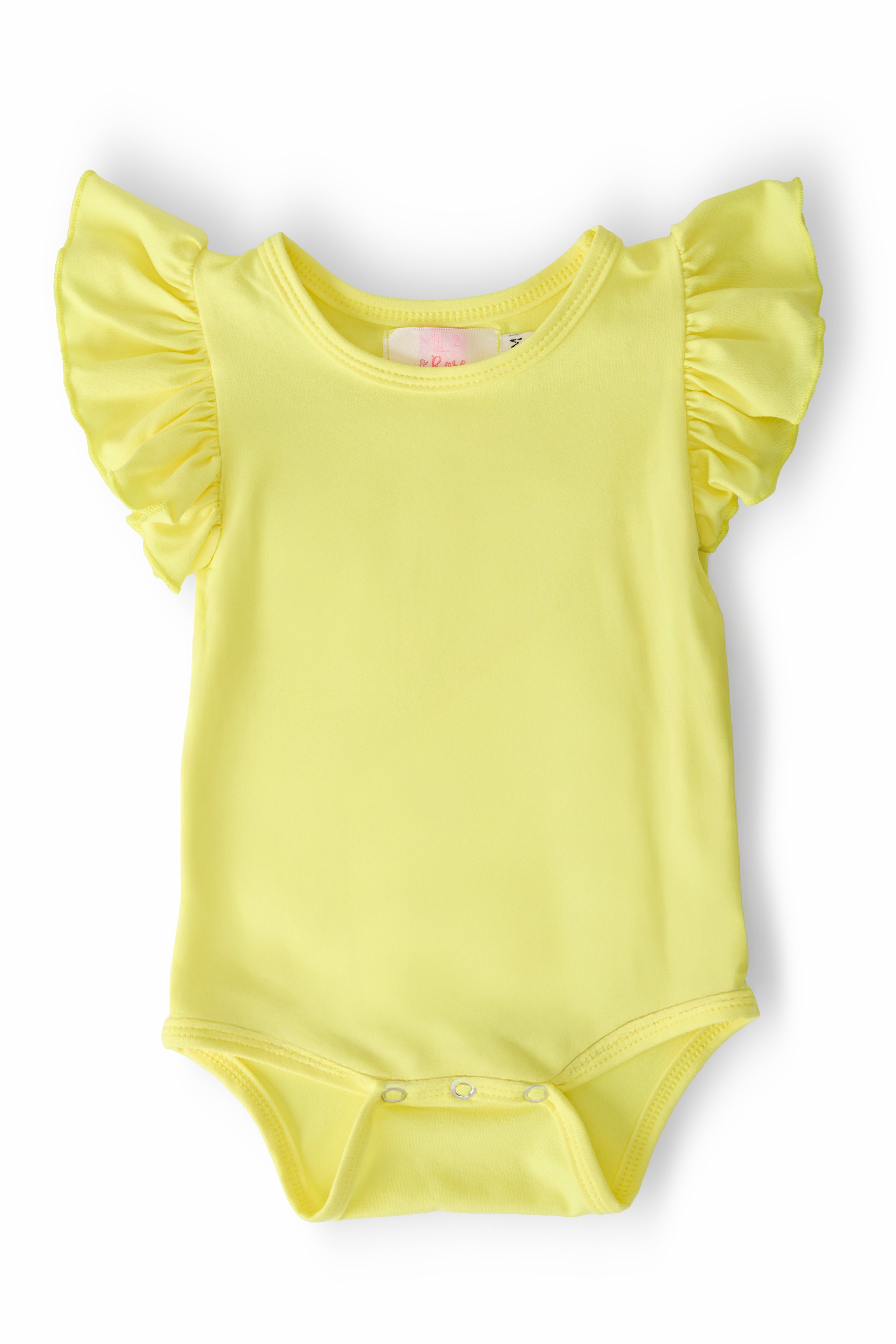 Yellow S/S Flutter Bodysuit-Mila & Rose ®