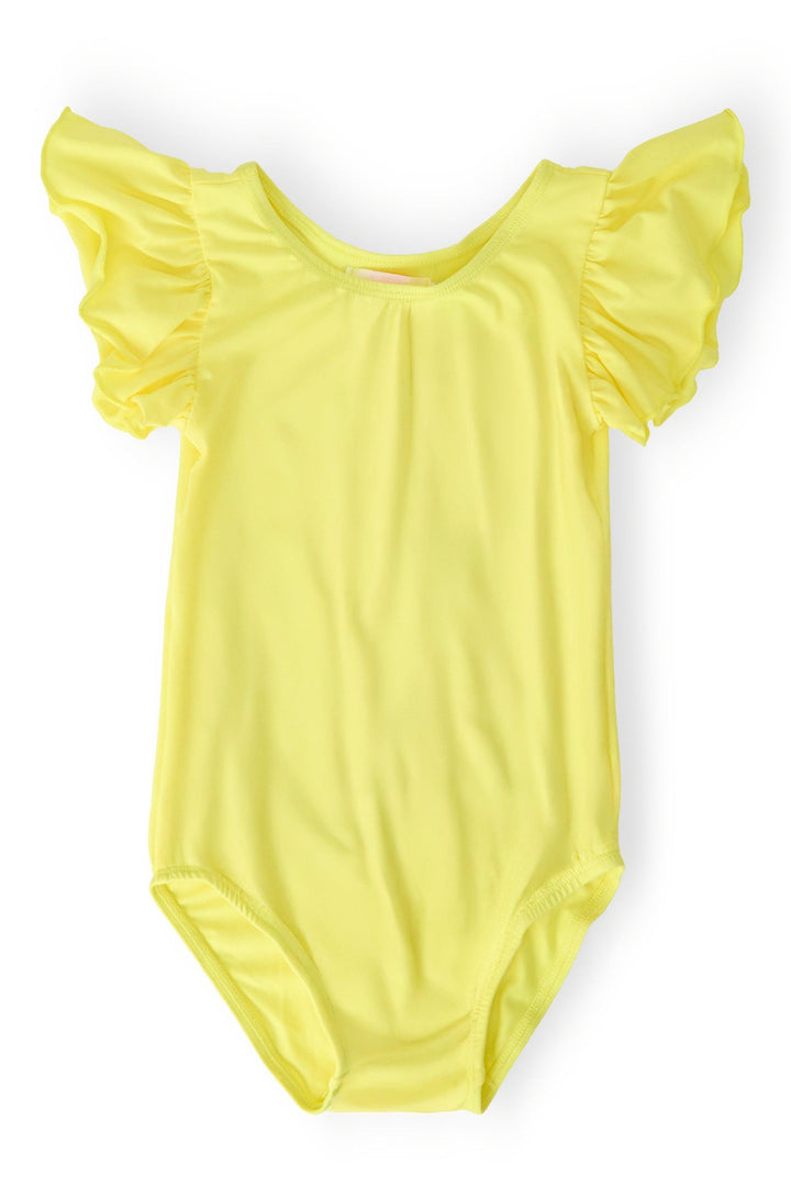 Yellow S/S Flutter Sleeve Leotard-Mila & Rose ®