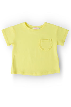 Yellow Ruffle Pocket Tee-Mila & Rose ®
