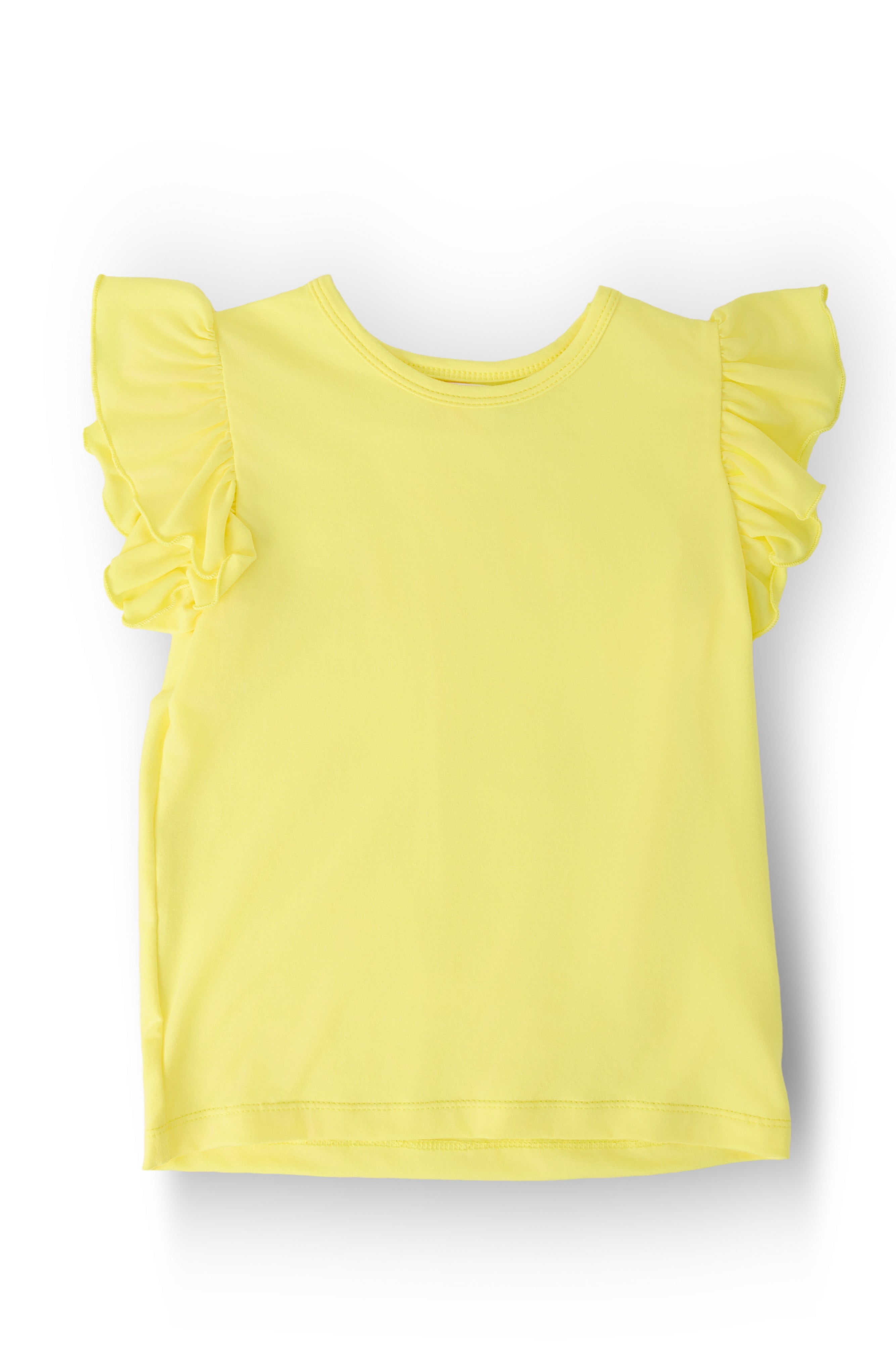 Yellow S/S Ruffle Tee-Mila & Rose ®