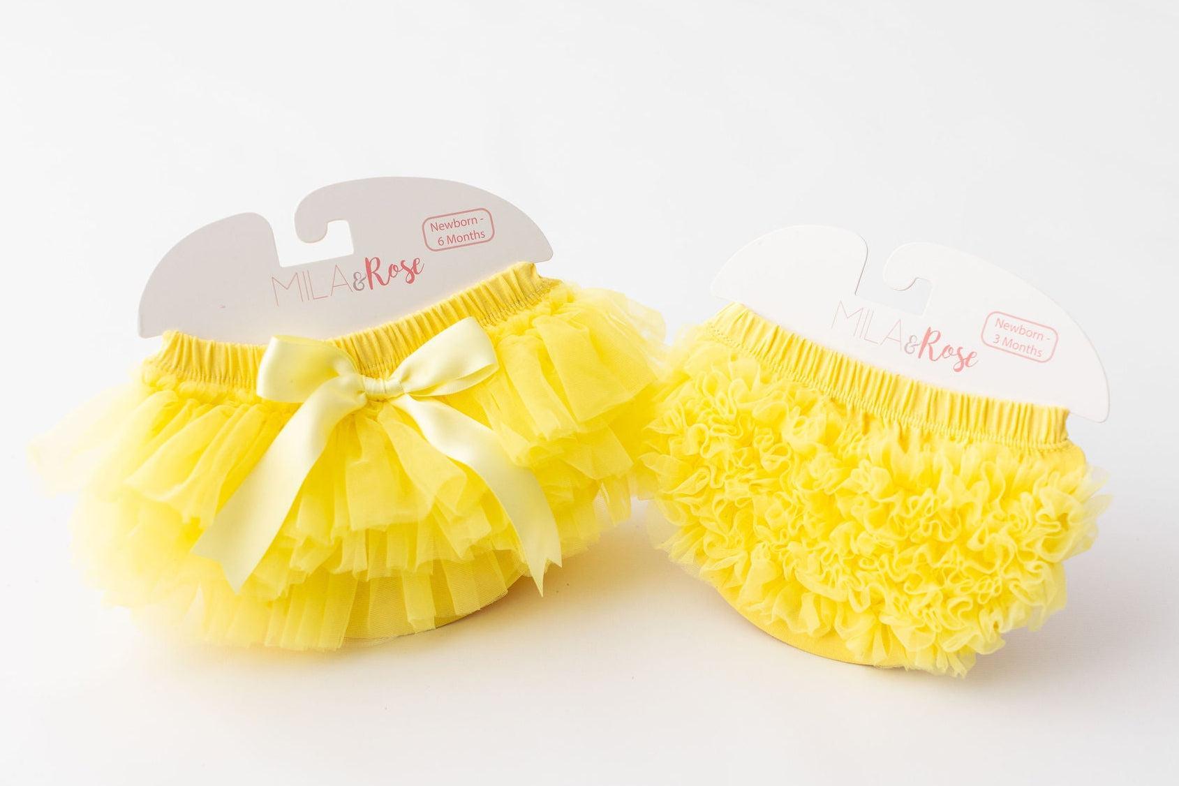 Yellow Ruffle Bum Bloomer-Mila & Rose ®