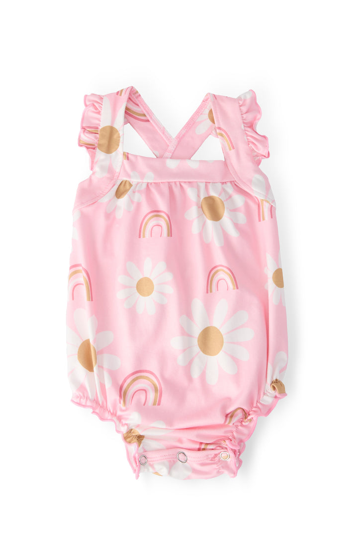 You are My Sunshine Ruffle Cross Back Romper-Mila & Rose ®