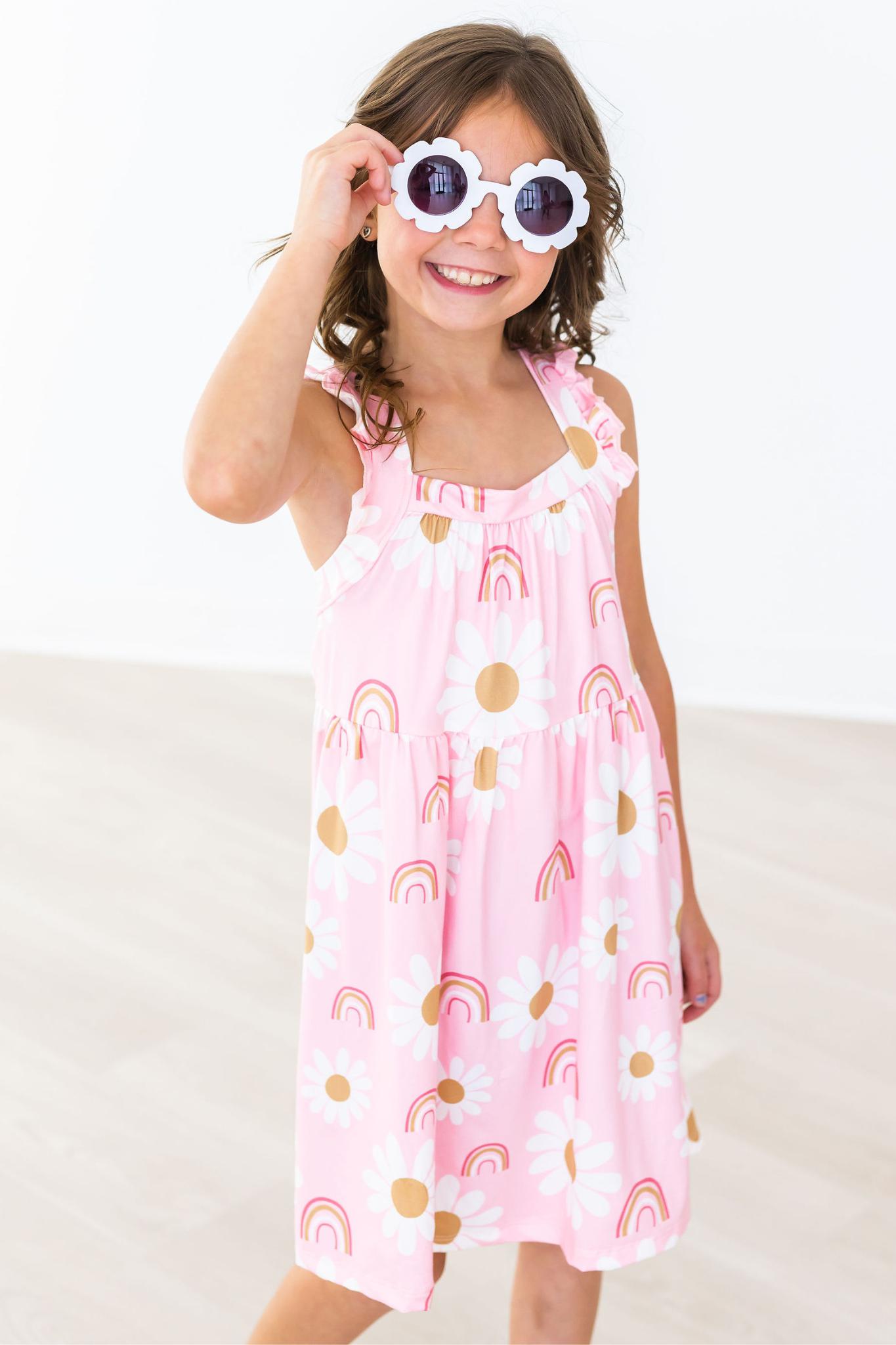 You are My Sunshine Ruffle Cross Back Dress-Mila & Rose ®
