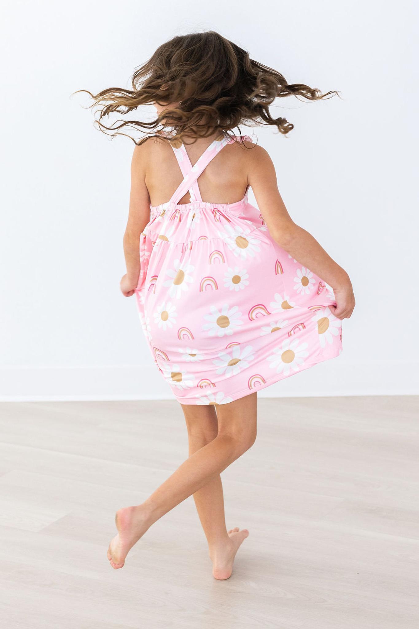 (V) You are My Sunshine Ruffle Cross Back Dress-Mila & Rose ®