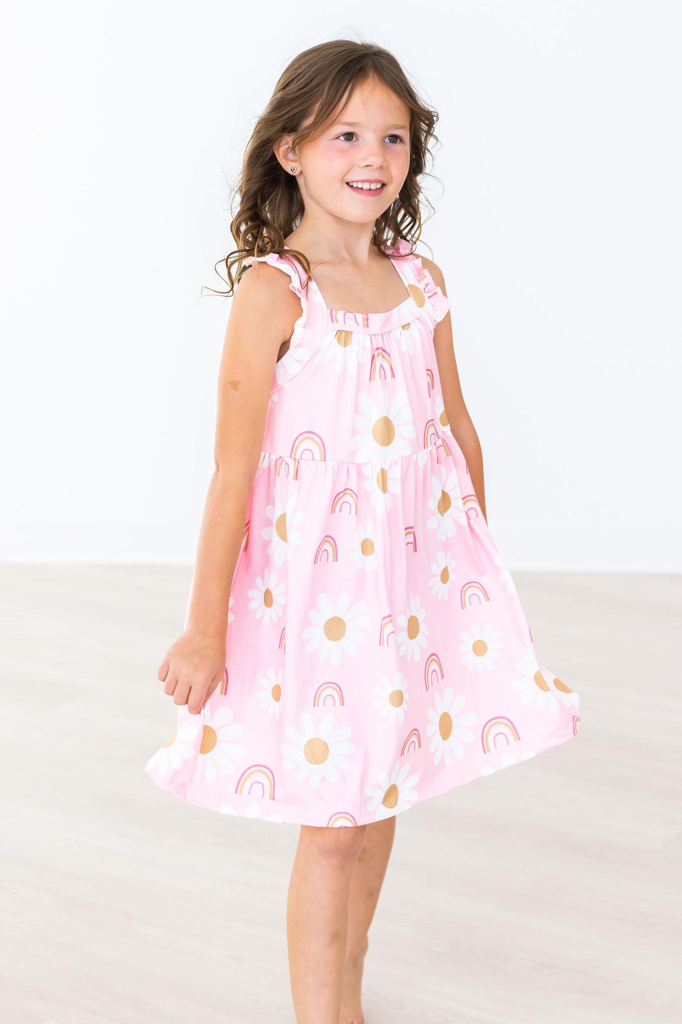 You are My Sunshine Ruffle Cross Back Dress-Mila & Rose ®