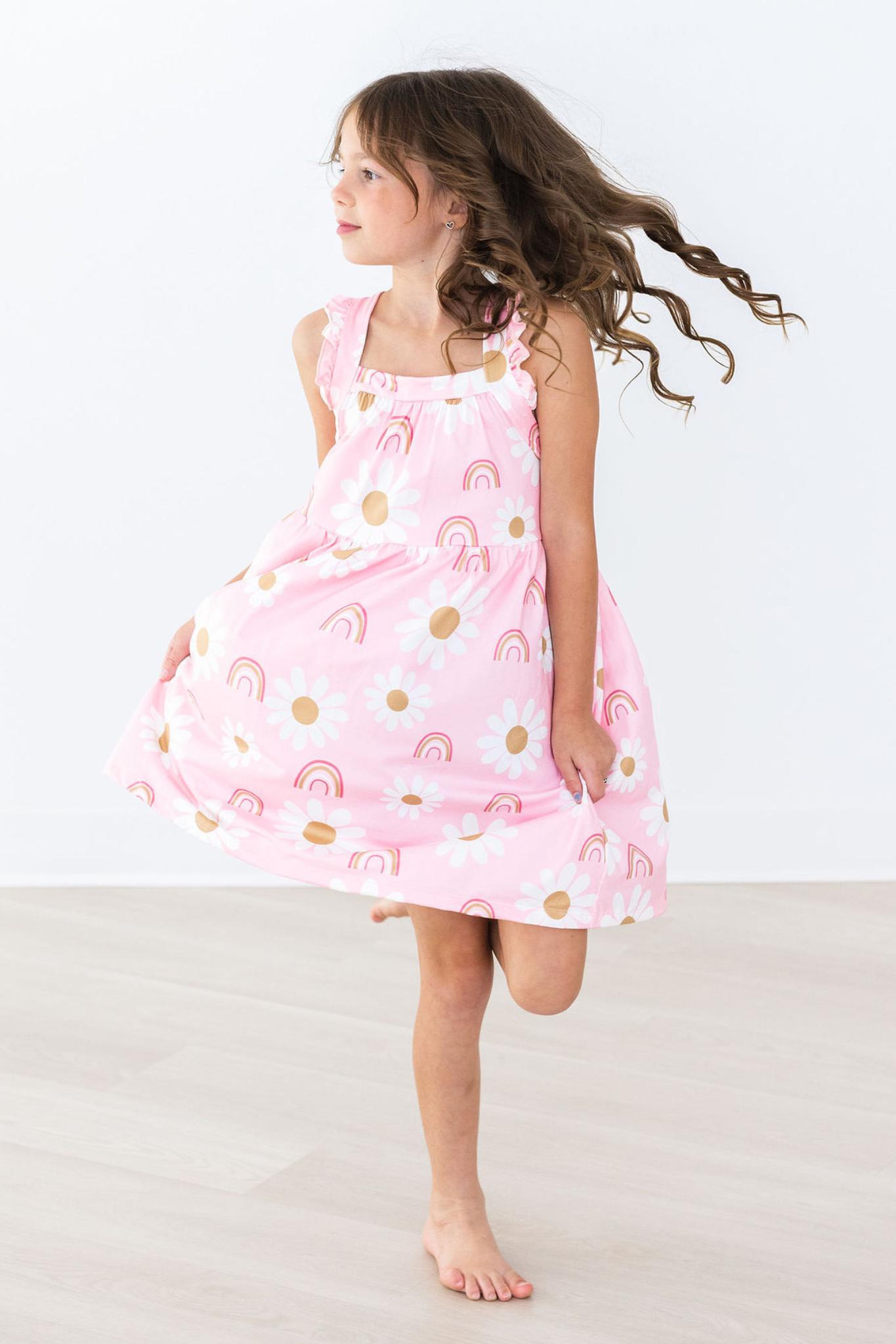 (V) You are My Sunshine Ruffle Cross Back Dress-Mila & Rose ®
