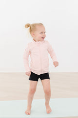 SALE Zen Pink Full-Zip Ruffle Active Jacket-Mila & Rose ®
