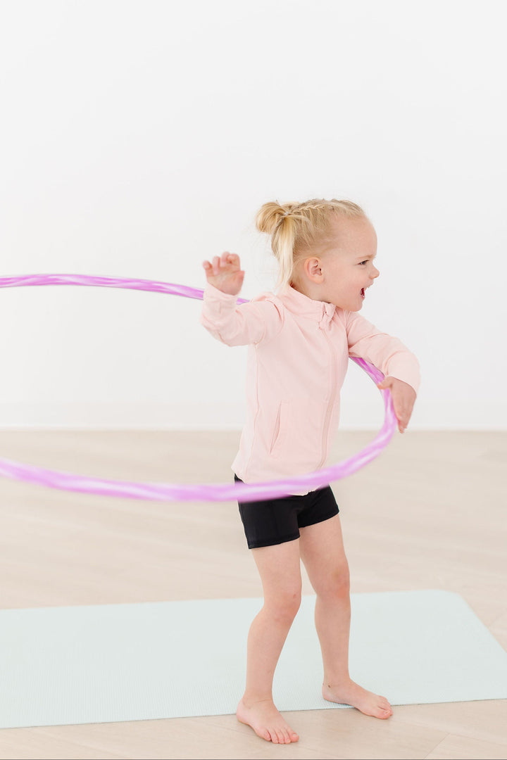 SALE Zen Pink Full-Zip Ruffle Active Jacket-Mila & Rose ®