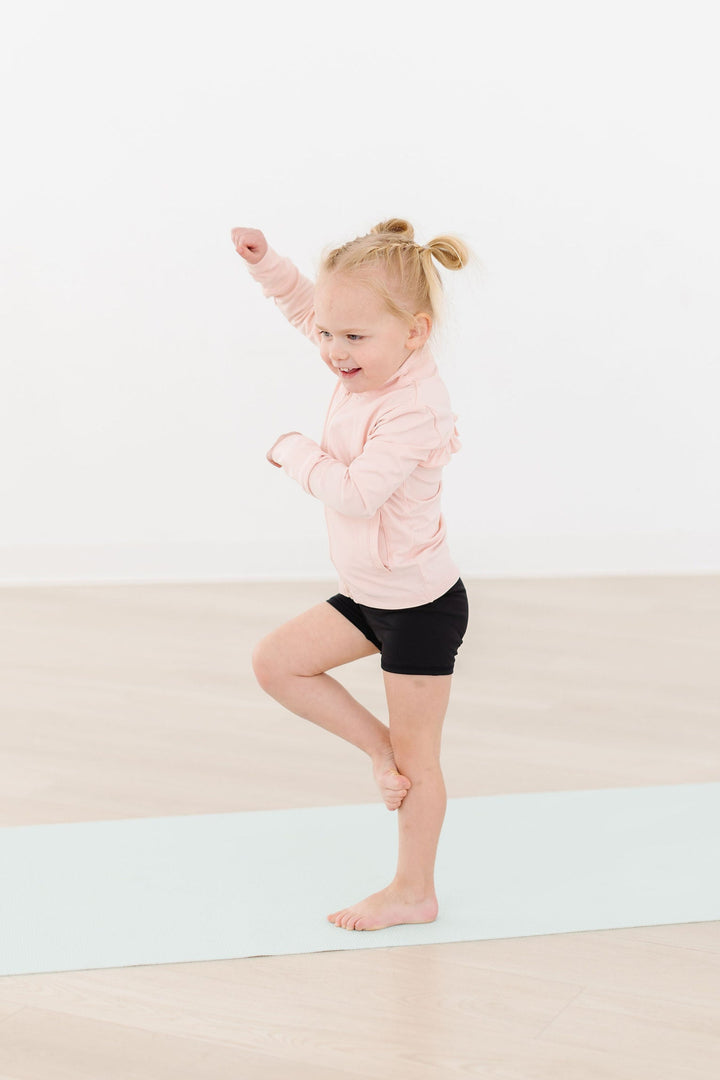 SALE Zen Pink Full-Zip Ruffle Active Jacket-Mila & Rose ®