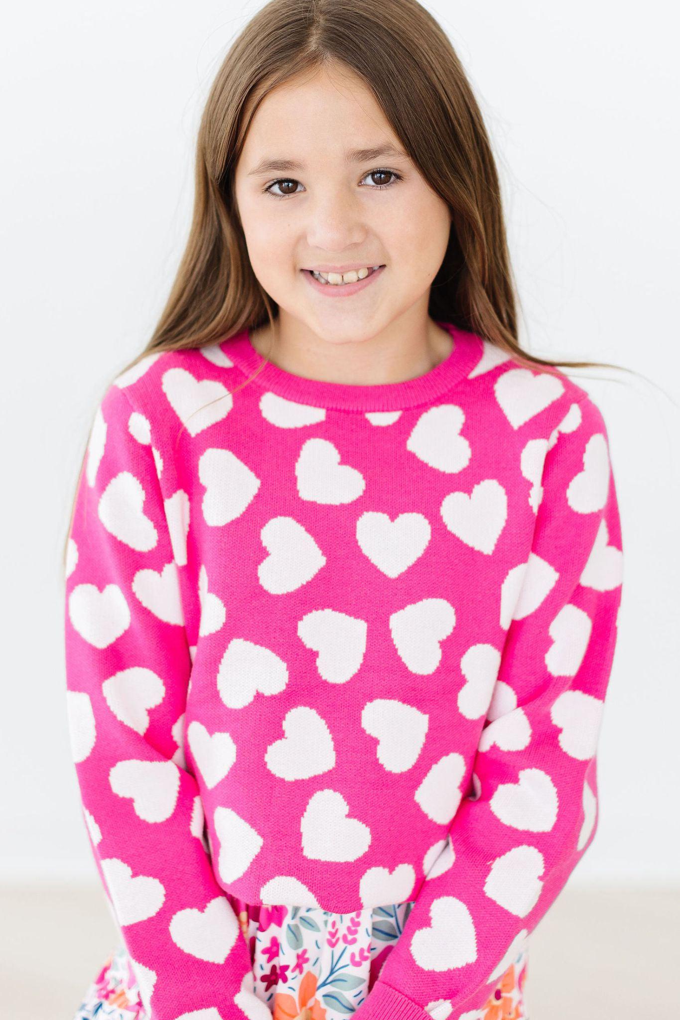 Hot Pink Hearts Sweater-Mila & Rose ®