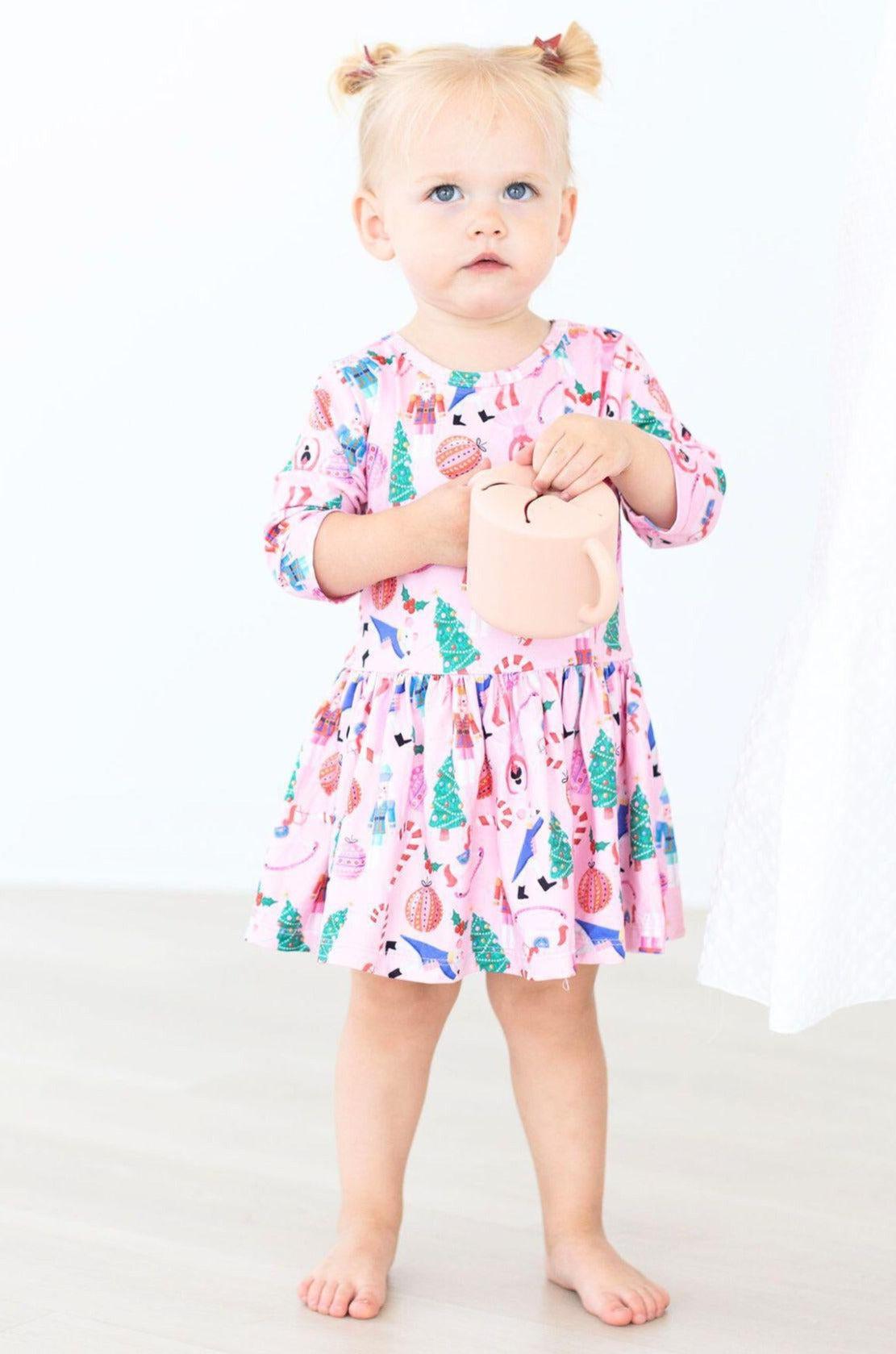 Sugarplum Fairy 3/4 Sleeve Twirl Bodysuit-Mila & Rose ®