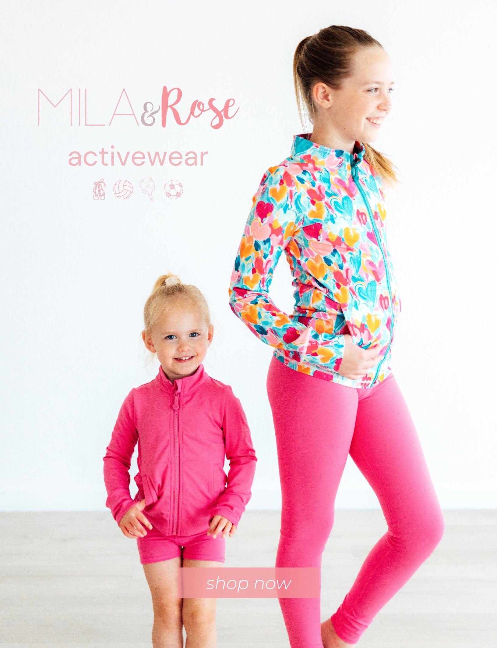 mila and rose little girls workout and active wear