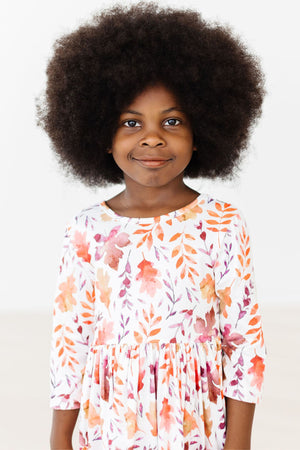 Falling Leaves 3/4 Sleeve Pocket Twirl Dress-Mila & Rose ®