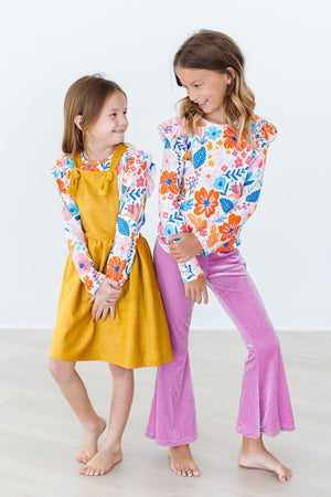 Colorful Carnations L/S Ruffle Tee-Mila & Rose ®