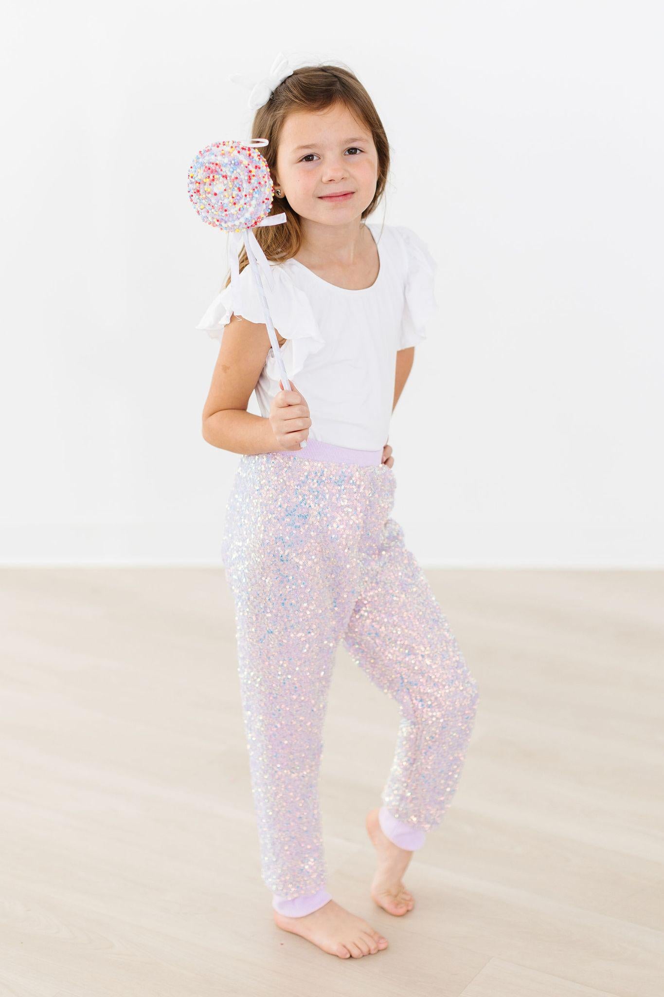 Lavender Sequin Joggers-Mila & Rose ®