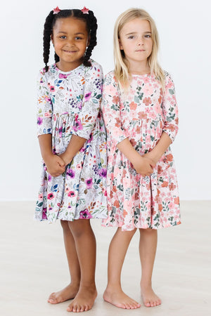 Midnight Rain 3/4 Sleeve Pocket Twirl Dress-Mila & Rose ®
