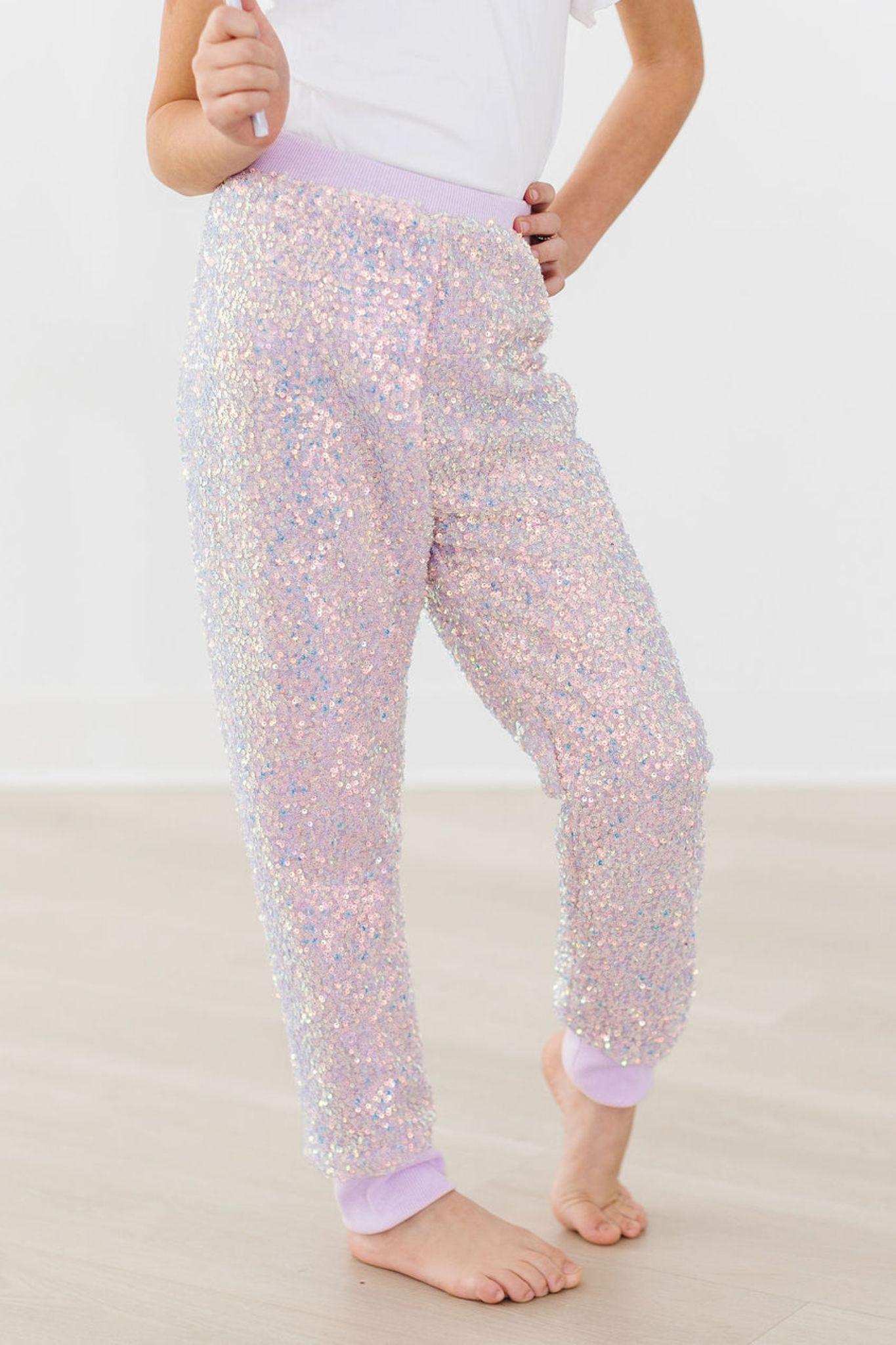 Lavender Sequin Joggers-Mila & Rose ®