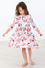 Footballs & Flowers 3/4 Sleeve Pocket Twirl Dress-Mila & Rose ®