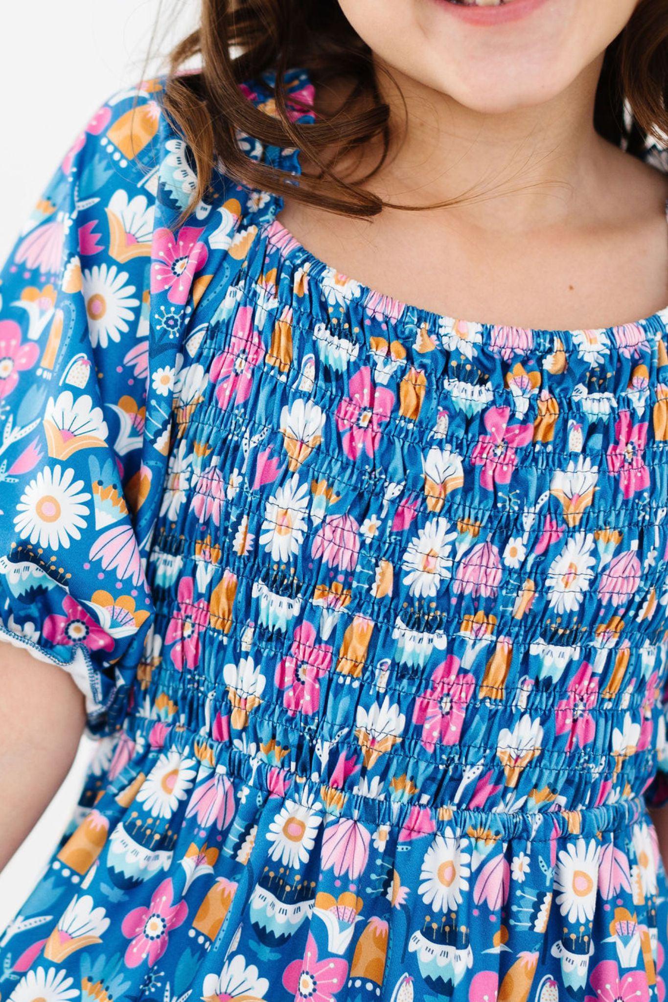 SALE Fluttering Flowers Smocked Ruffle Dress-Mila & Rose ®