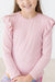 Vintage Pink L/S Ruffle Tee-Mila & Rose ®