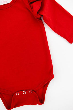 Red L/S Flutter Bodysuit - NEW-Mila & Rose ®