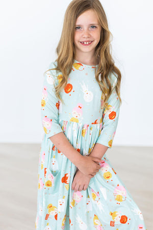 Ghouls Just Want to Have Fun 3/4 Sleeve Pocket Twirl Dress-Mila & Rose ®