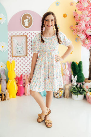 Hoppy Easter Smocked Ruffle Dress-Mila & Rose ®