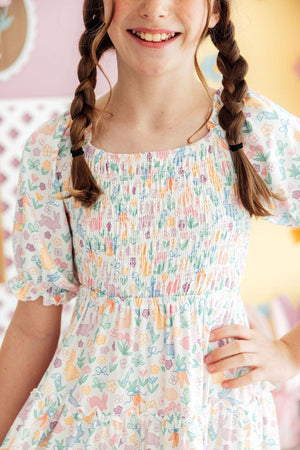 Hoppy Easter Smocked Ruffle Dress-Mila & Rose ®