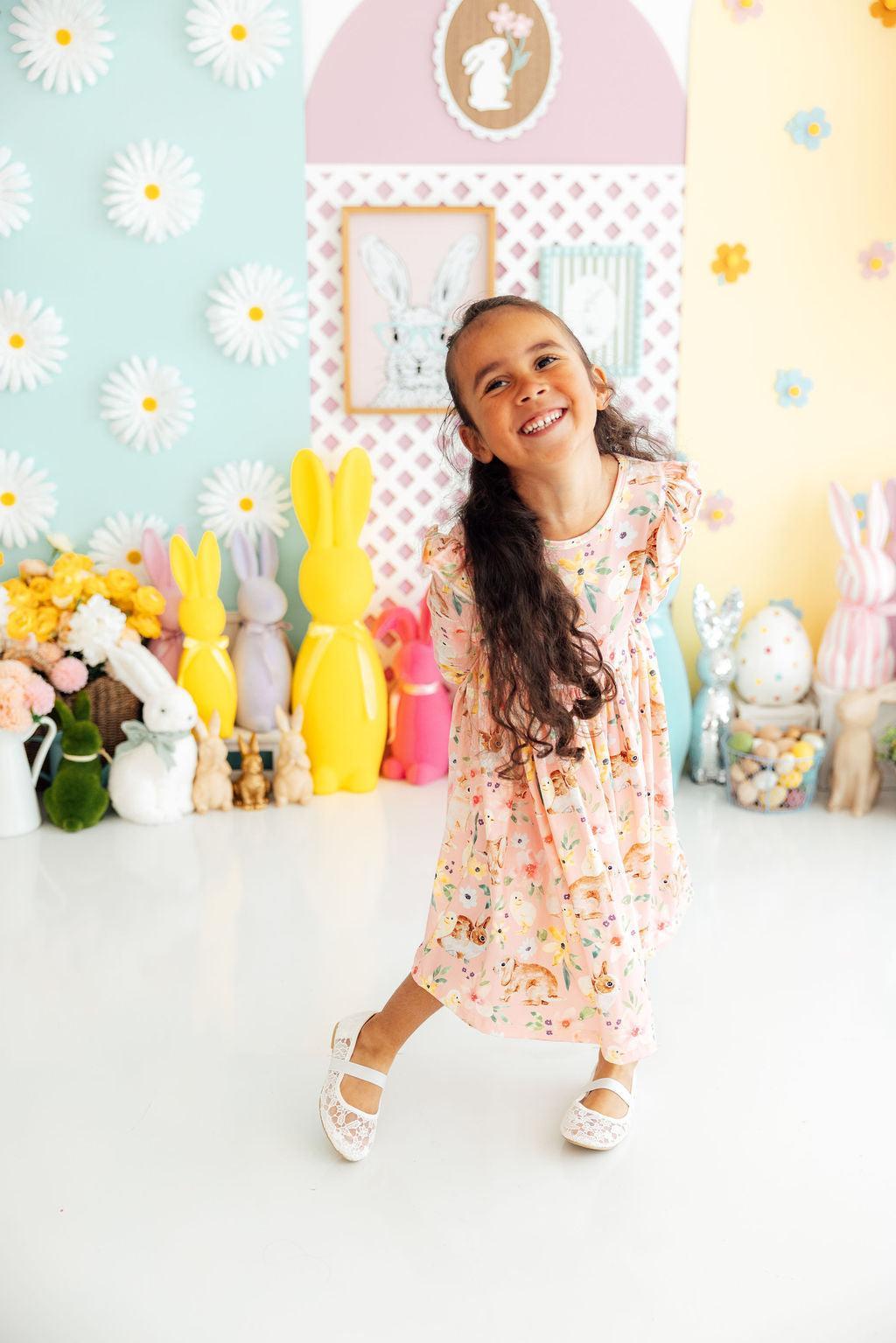 Chicks & Bunnies Ruffle Twirl Dress-Mila & Rose ®