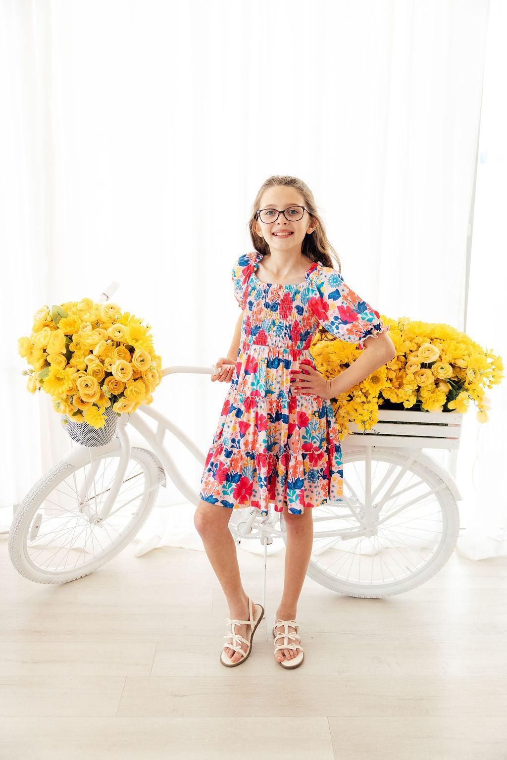 Sunshine Garden Smocked Ruffle Dress-Mila & Rose ®