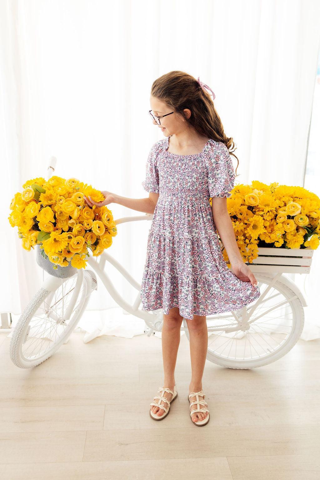 womens smocked dresses Adrienne Gauze Smocked Midi Dress Threads 4 Thought