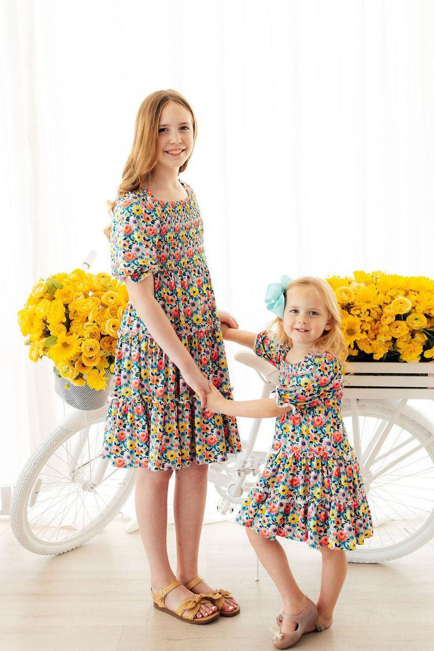 Beautiful Blossoms Smocked Ruffle Dress-Mila & Rose ®