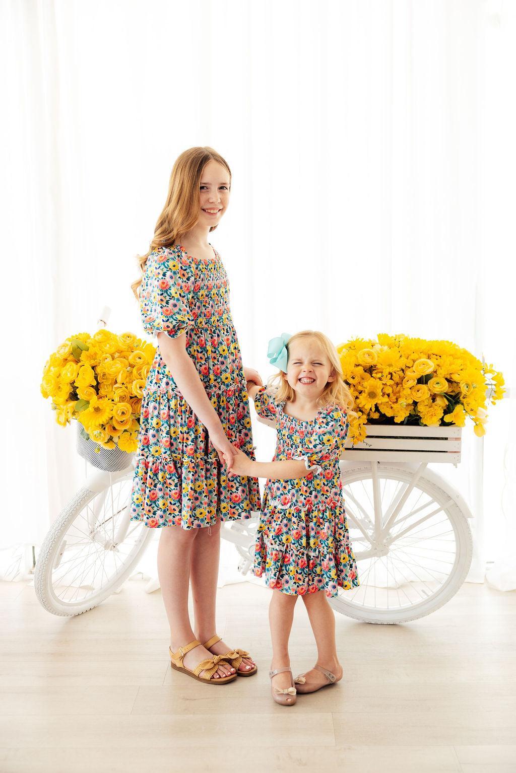 Beautiful Blossoms Smocked Ruffle Dress-Mila & Rose ®