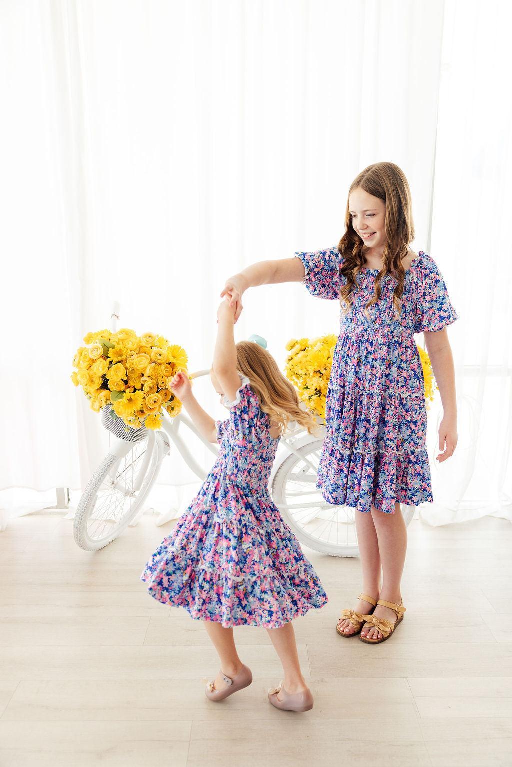 Darling Daisies Smocked Ruffle Dress-Mila & Rose ®