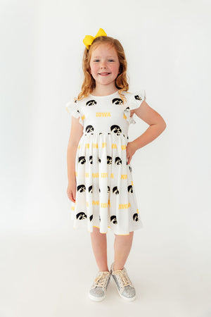 Iowa White Tigerhawk Flutter Twirl Dress-Mila & Rose ®