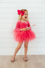 Magenta Velvet L/S Tutu Leotard-Mila & Rose ®