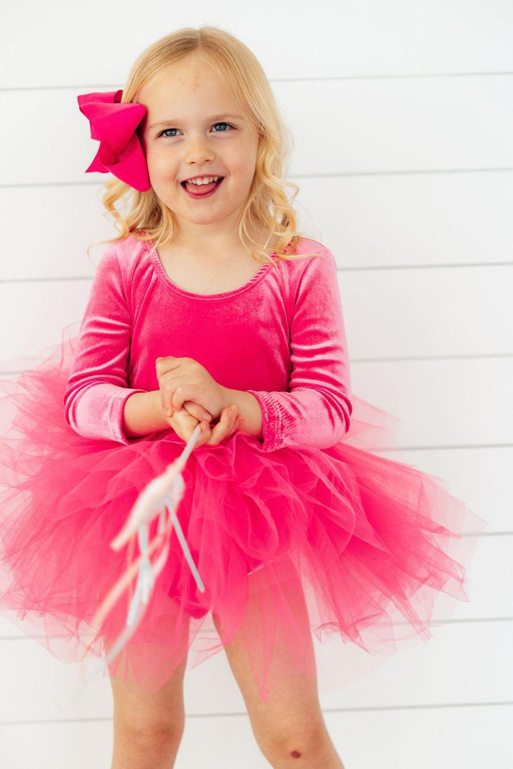Magenta Velvet L/S Tutu Leotard-Mila & Rose ®