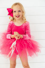 Magenta Velvet L/S Tutu Leotard-Mila & Rose ®