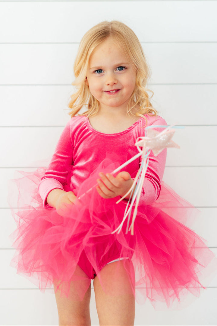 Magenta Velvet L/S Tutu Leotard-Mila & Rose ®