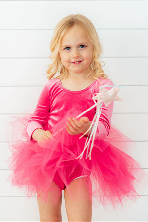 Magenta Velvet L/S Tutu Leotard-Mila & Rose ®