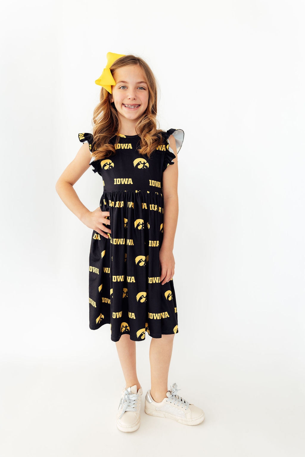 Iowa Black Tigerhawk Flutter Twirl Dress-Mila & Rose ®