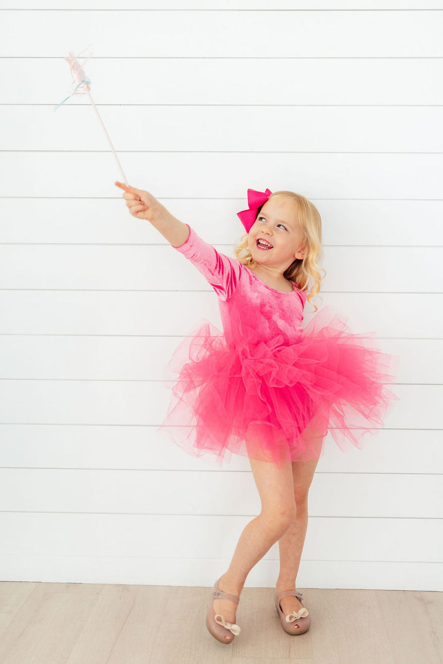 Magenta Velvet L/S Tutu Leotard-Mila & Rose ®