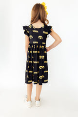 Iowa Black Tigerhawk Flutter Twirl Dress-Mila & Rose ®
