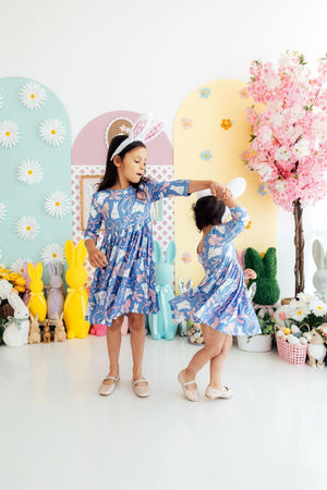 Hop, Skip & Twirl 3/4 Sleeve Pocket Twirl Dress-Mila & Rose ®