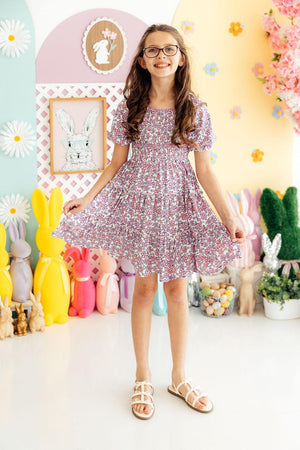 Lovely Lavender Smocked Ruffle Dress-Mila & Rose ®